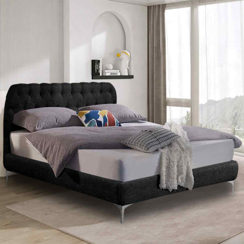 Upholstered Bed, Single (3'), Black
