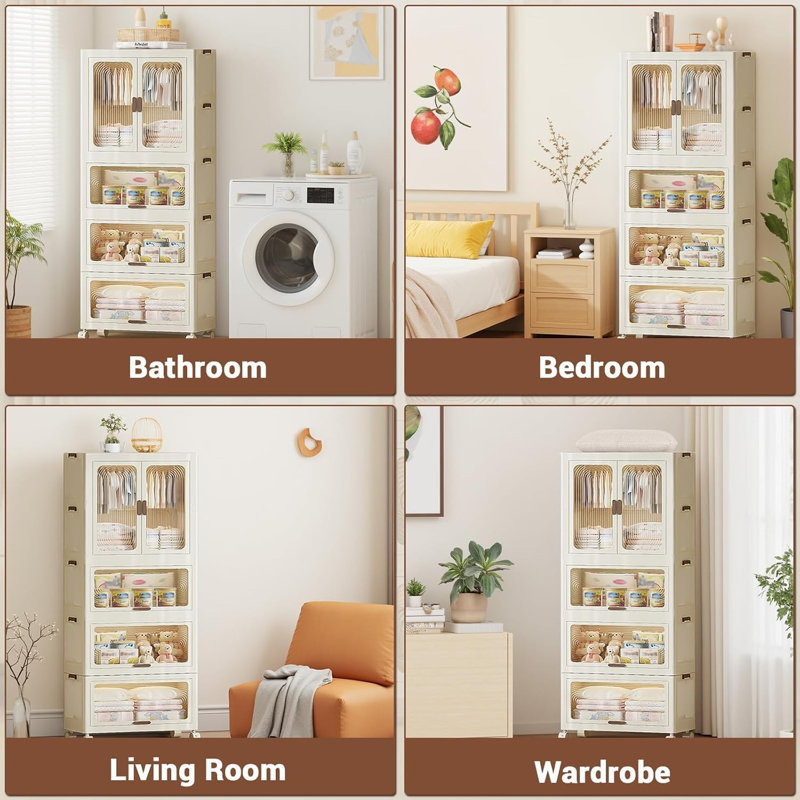 2 Door Plastic / Acrylic Wardrobe