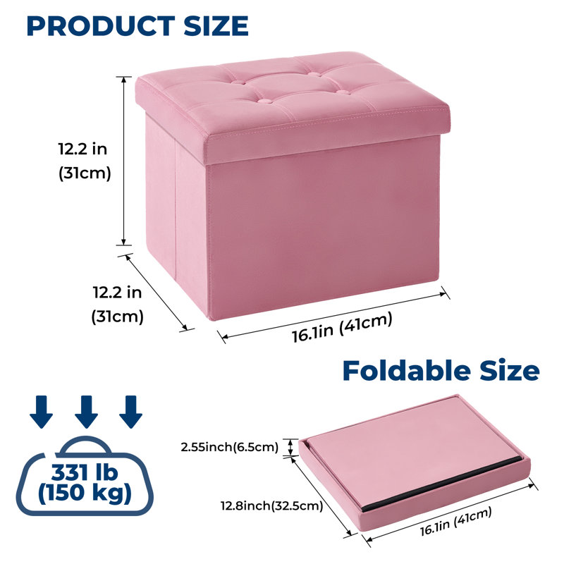 Repose-pieds pliant avec repose-pieds en velours , Rose