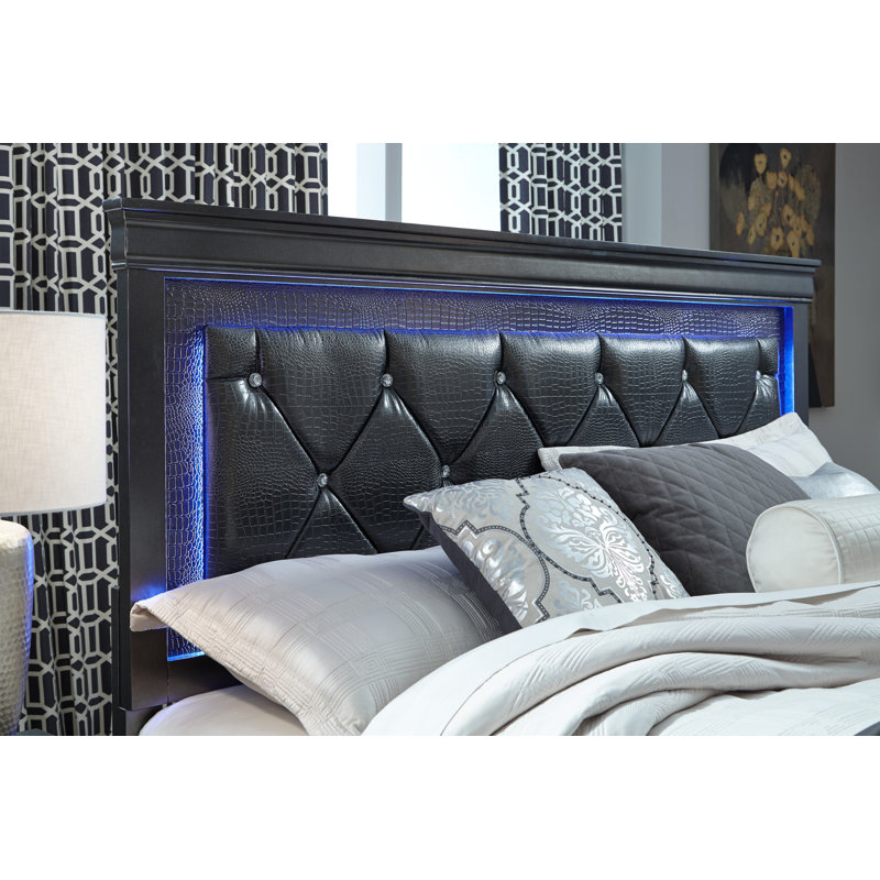Lit tapissier capitonné standard Villalobos, Grand, Gris