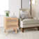 Table de chevet en rotin avec 2 tiroirs de rangement Spurlin