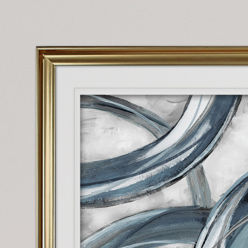 « Ring Around », art graphique encadré flottant, H 30 po x l 40 po, Impression encadrée, Doré
