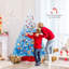 6 FT Artificial Christmas Tree with 820 Branch Tips & Folding Metal Stand White & Blue-1036524052-1036524049