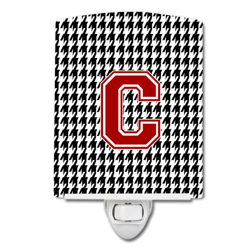Éclairage de nuit en céramique monogramme houndstooth, C