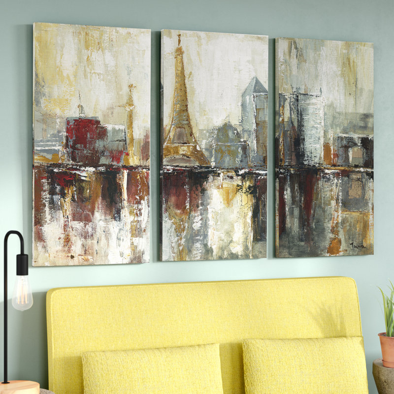 Paris Paris - image multi-pièces sur toile, H 24 po x l 36 po x P 1,5 po