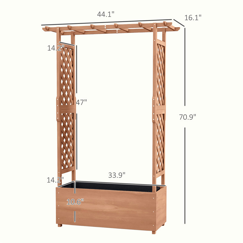 Pacuta Wood Vertical Garden, 70.75"H x 44.00"W x 16.25"D