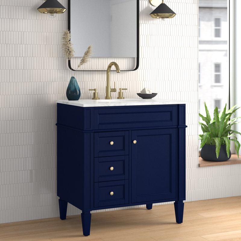 Ensemble de meuble-lavabo simple 32 "Rivers, Bleu