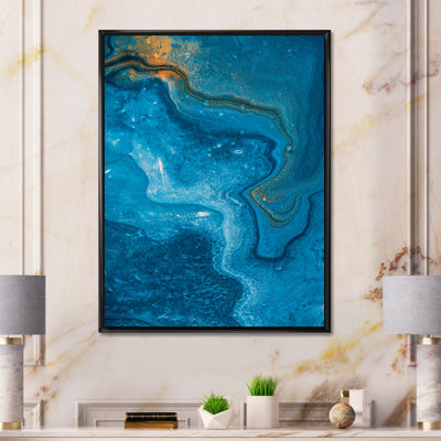 " Abstract Marble Composition In Blue II " Painting Print