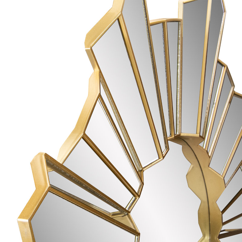 Miroir mural rond 25 po Sunburst Wave