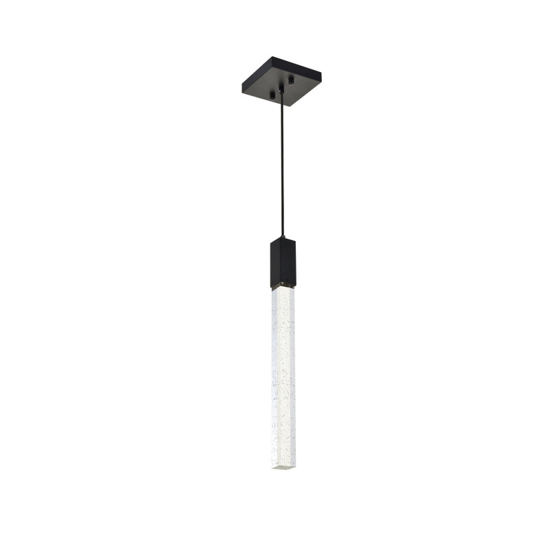 Luminaire suspendu rectangulaire à 1 lumière Aliha, Noir