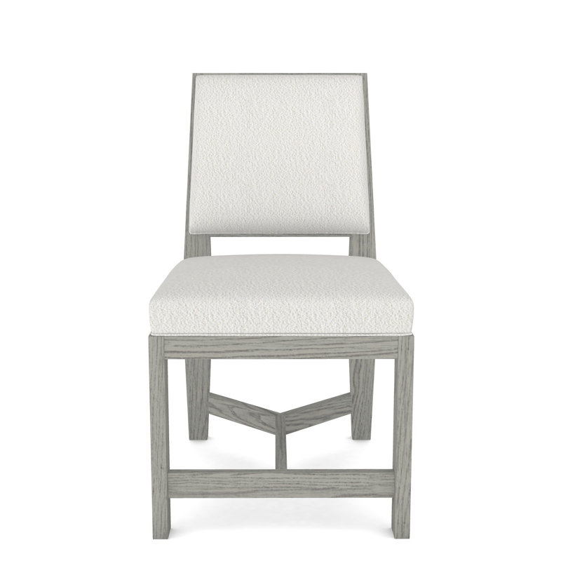 Thom Filicia Home Upholstered Back Side Chair, Dove Gray, Kempsey Sheepskin
