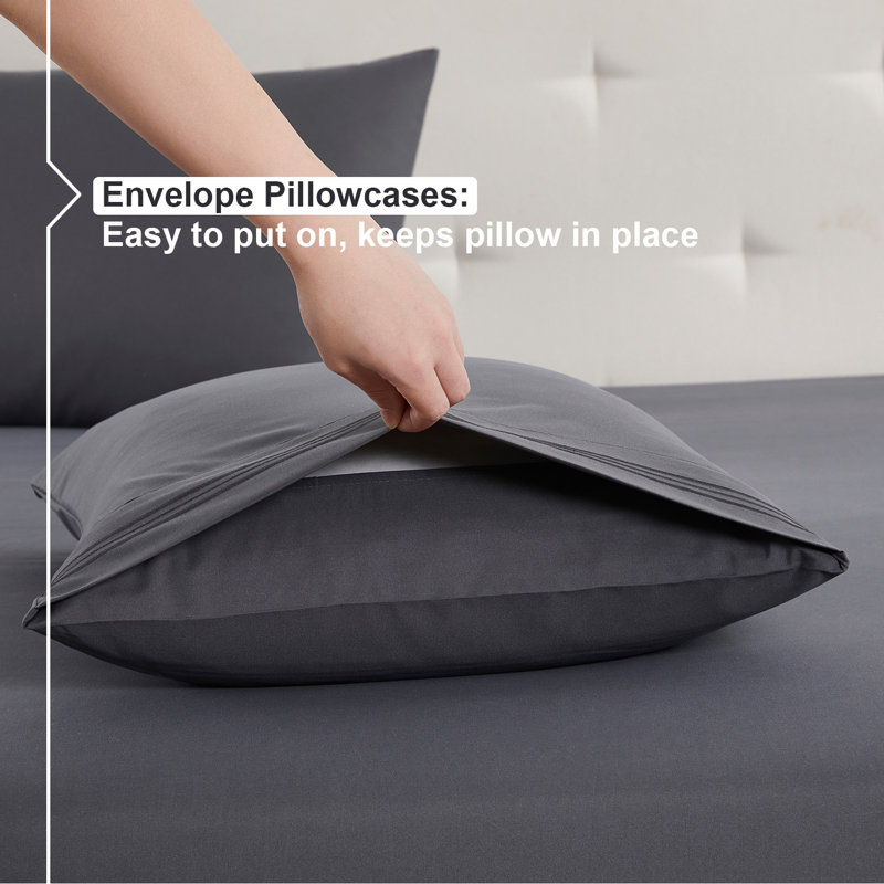 Microfiber Sheet Set, Charcoal Gray, King