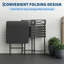 Ensemble bistro 3 pièces pour patio, mobilier d'extérieur pliant avec structure en acier de qualité supérieure, ensemble de chaises de jardin et de balcon portatif, noir-1592092966