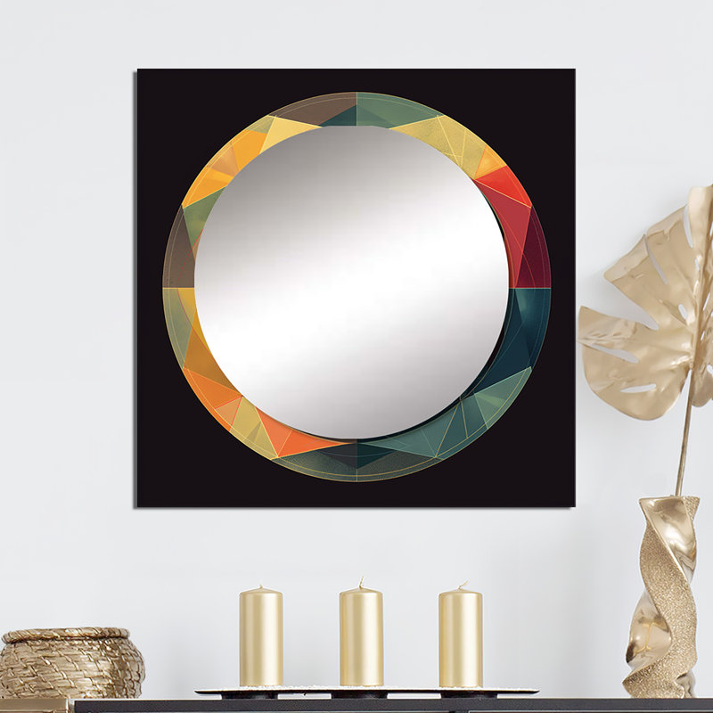 Avontay - Miroir géométrique mural décoratif pour chambre à coucher, 23 po x 23 po