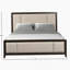 Tête de lit et pied de lit très grand revêtus de bois brun antique avec style traditionnel-1675263748