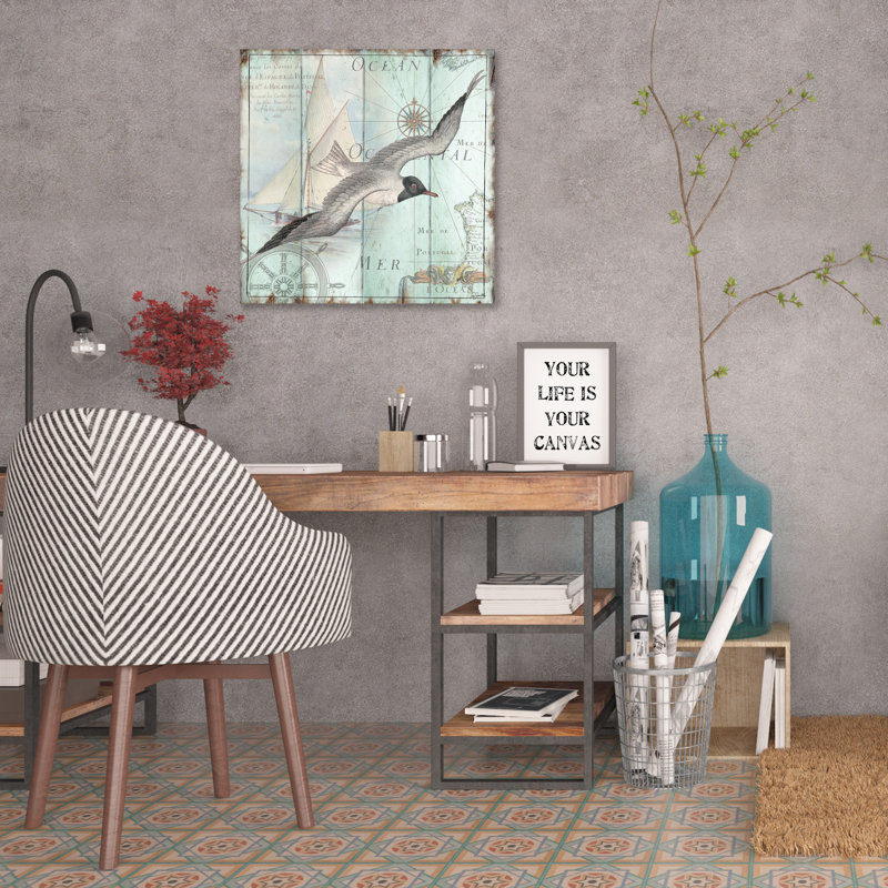 «La Mer: Seagull» par Tre Sorelle Studiod - impression sur toile, H 12 po x l 12 po