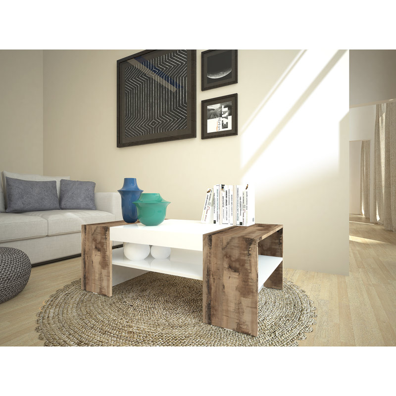 Joolia Coffee Table, White/Brown