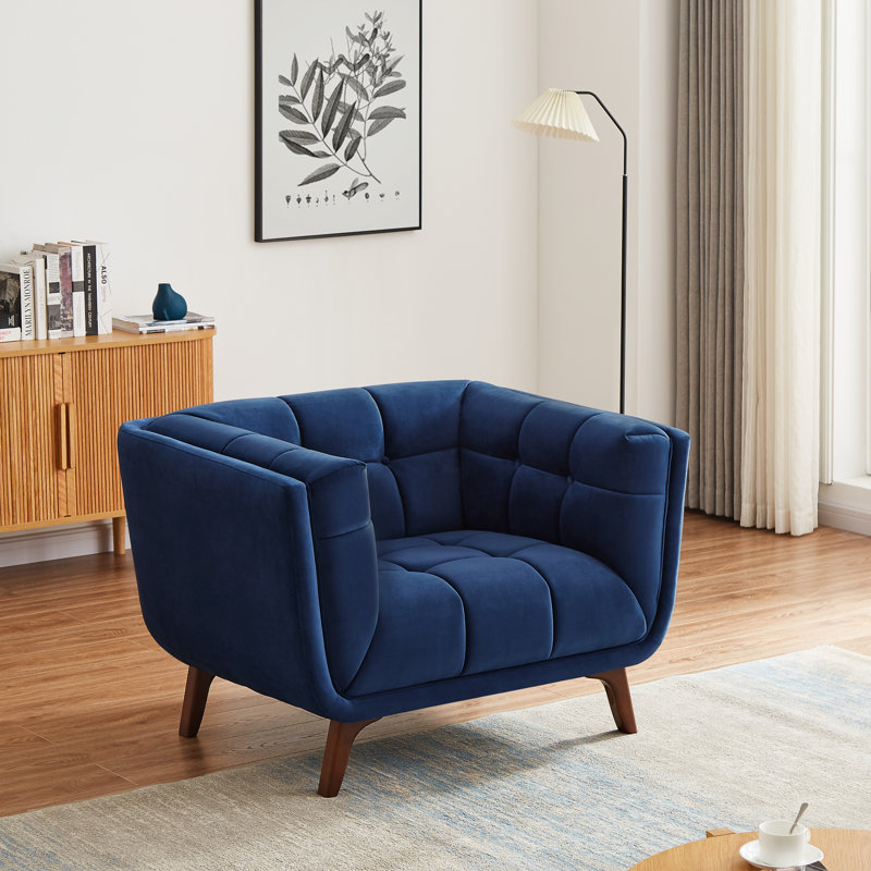 Cointon Upholstered Armchair, Blue Velvet