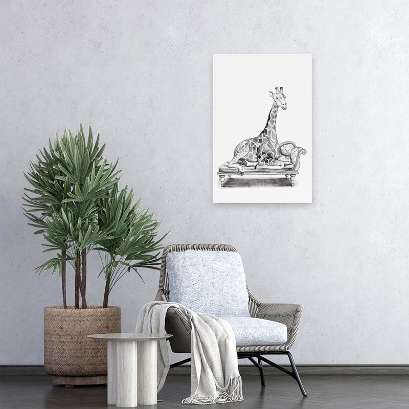 Chaise longue girafe - Art contemporain amusant, H 24 po x l 16 po
