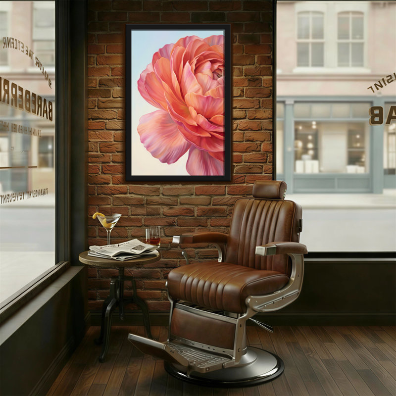 «Plants & Flowers Pink Rose», reproduction d'art sur toile, H 12 po x l 18 po