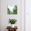 Key storage box, Opens to the right, 30x30x5, White, Green rocks and a calm sea without fog, 
