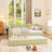 Daybed With Trundle, Sofa Bed, No Box Spring Needed, USB Port, Adorable Wave Shaped, Linen Fabric-326298026-323283413