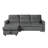 Ivy 81.5" Dark Gray Velvet Reversible Sleeper Sectional Sofa With Storage Chaise And Side Pocket-2076080504