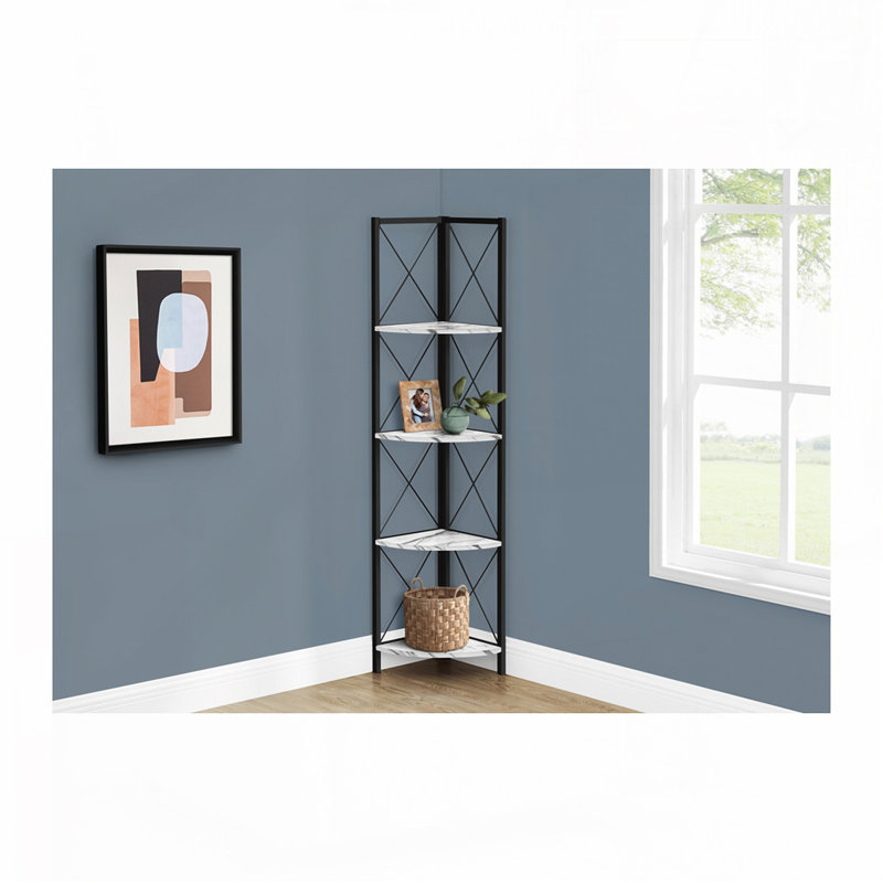 4 Tier Corner Bookshelf Bookcase, White