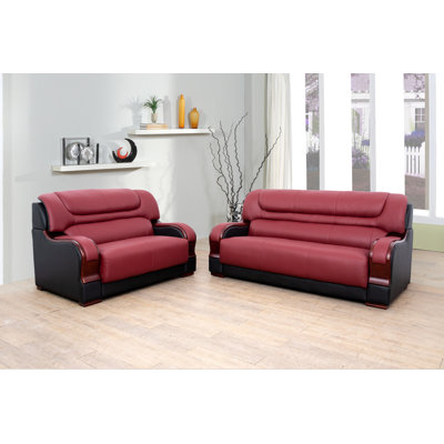 Murphree 2 Piece Genuine Leather Living Room Set by Red Barrel Studio