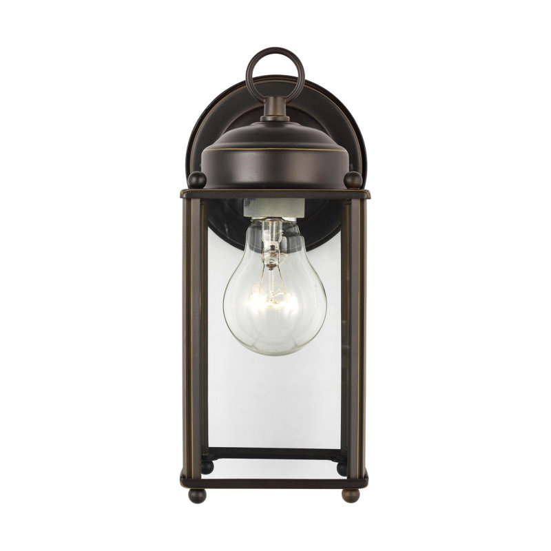 New Castle Large One Light Outdoor Wall Lantern from Generation Lighting , Antique Bronze, Antique Bronze/Clear, No