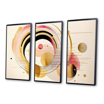 «Dornell Colorful Circular Abstract II», reproduction de 3 pièces sur toile