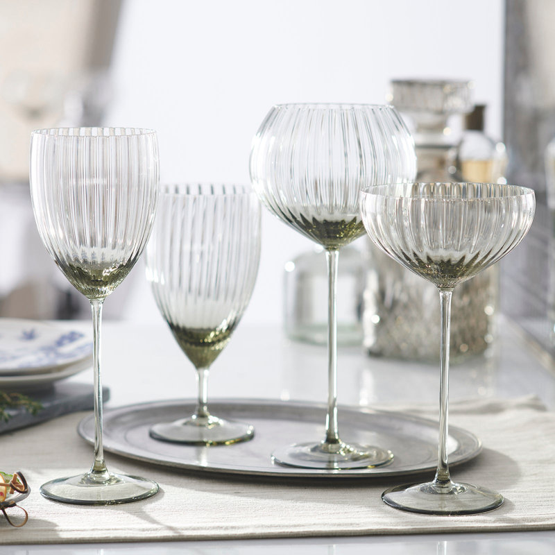 Quinn Crystal White Wine Glass, Citrine