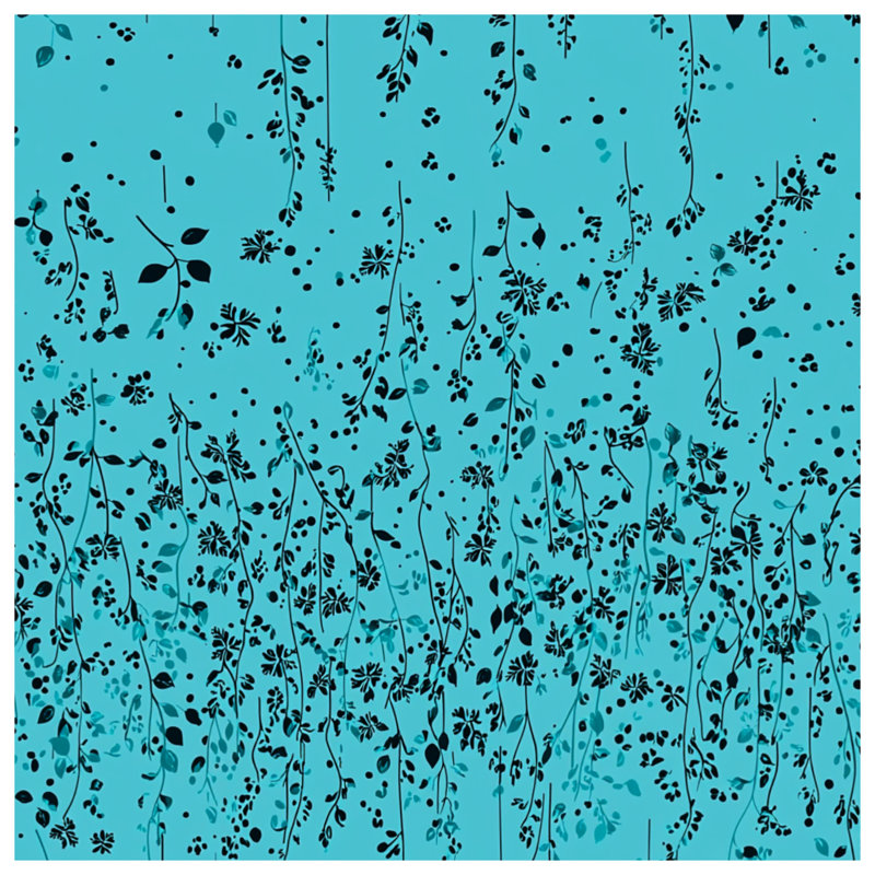 Coussin Floral, Motif floral bleu, Carré 14 po