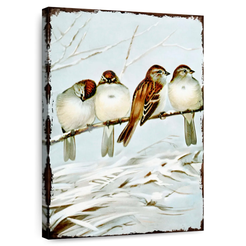 Bird Life - Eurasian Tree Sparrows, 24" H x 16" W