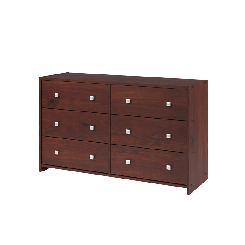 Commode en bois massif à 6 tiroirs 44,88 po Smithton