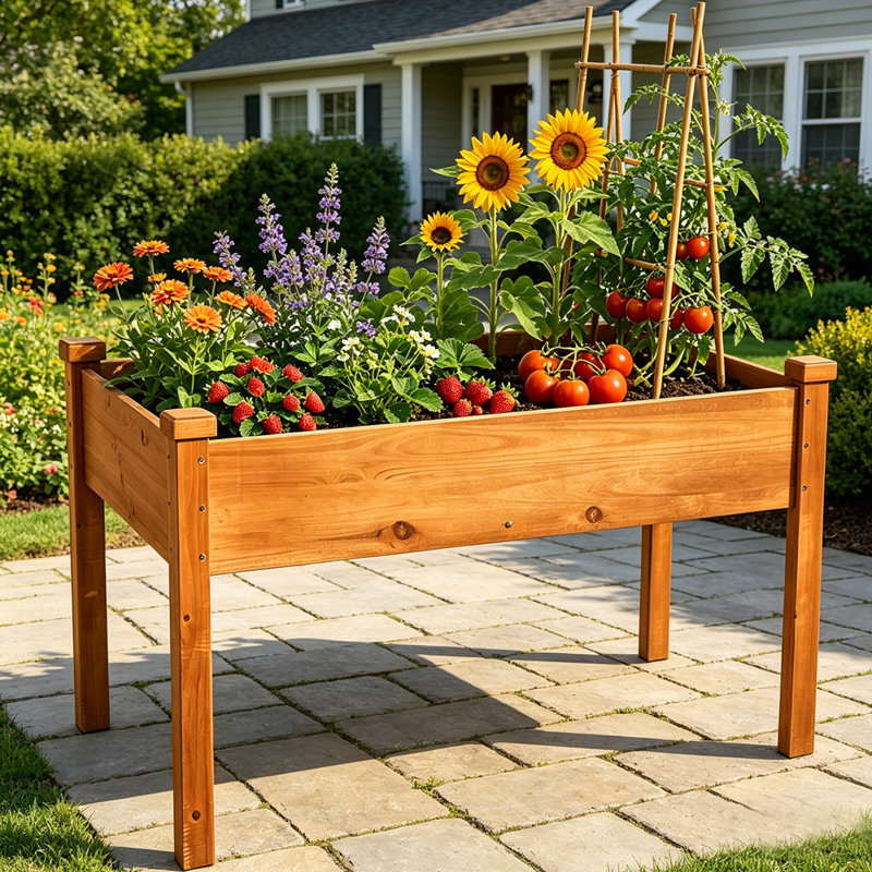 Solid Wood Raised Garden Bed