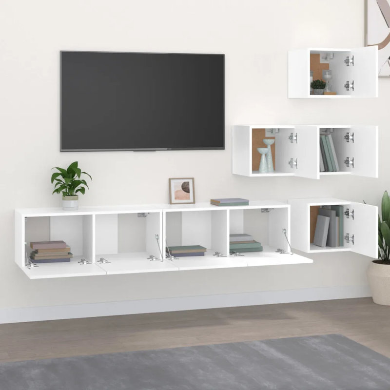 Konya Unfinished Floating TV Stand for TVs up to 32", White
