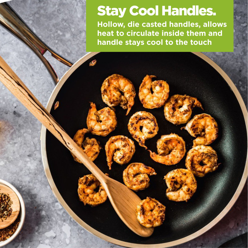 Gotham Steel Copper Cast Textured 5 Piece Nonstick Cookware Set