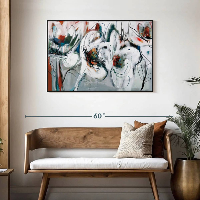Danse d'hiver, Cadre flottant noir, 40 po x 27 po