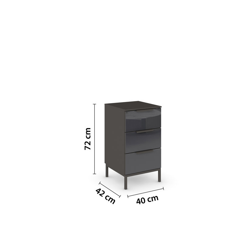 Flipp Manufactured Wood Bedside Table, Artisan Oak/Graphite