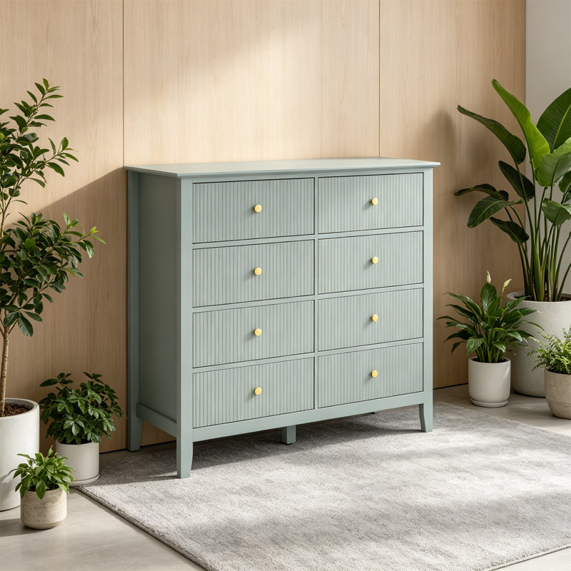 100 cm W Chest of 6 Drawers, Green