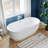 Modern Acrylic Freestanding Bathtub - Glossy White Soaking Tub with Pre-Drilled Drain and Overflow-128919953