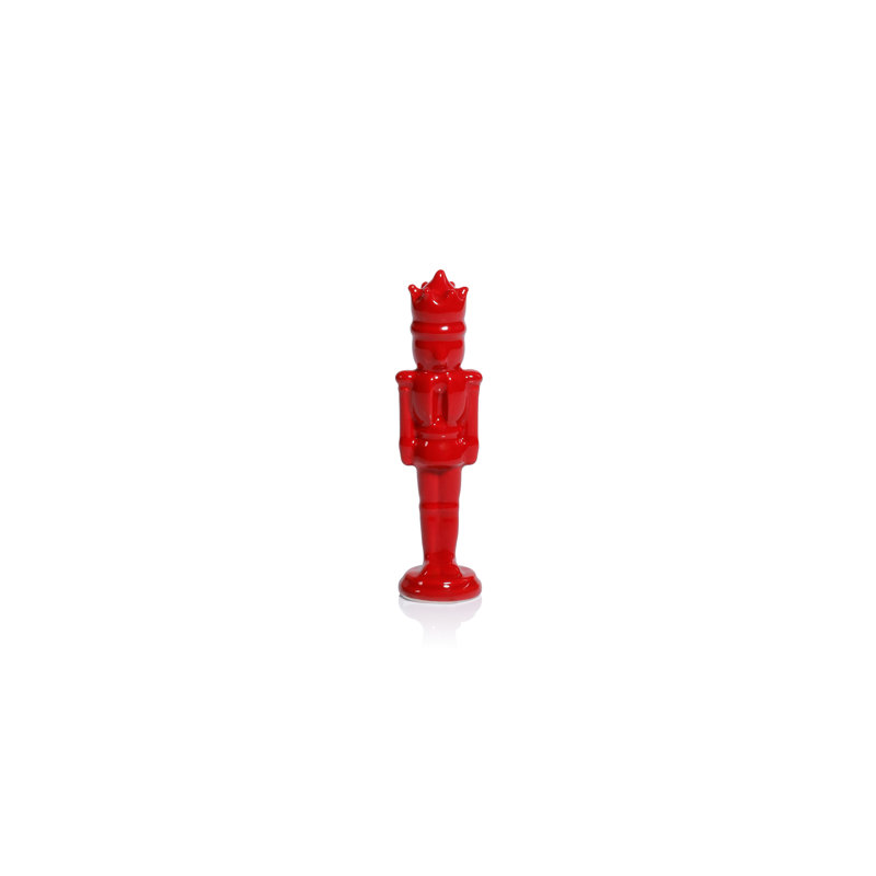 Ensemble de 4 figurines en forme de casse-noisette en céramique rouge Lefka