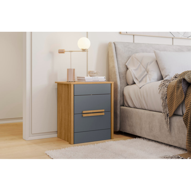20.08'' W Particle Board Nightstand, Gray