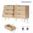 Oak 15MM P2 Density Board Solid Legs Real Rattan Melamine+Weave 47.2In 6-Drawer Cabinet