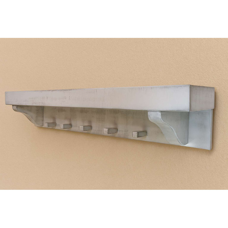 Tablette murale Rough Cut, 5 pi, avec chevilles au fini blanc rustique, 60