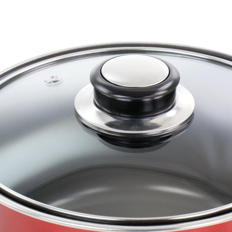 Gibson Everyday Cardinal 7 Piece Nonstick Steel Cookware Set In Red