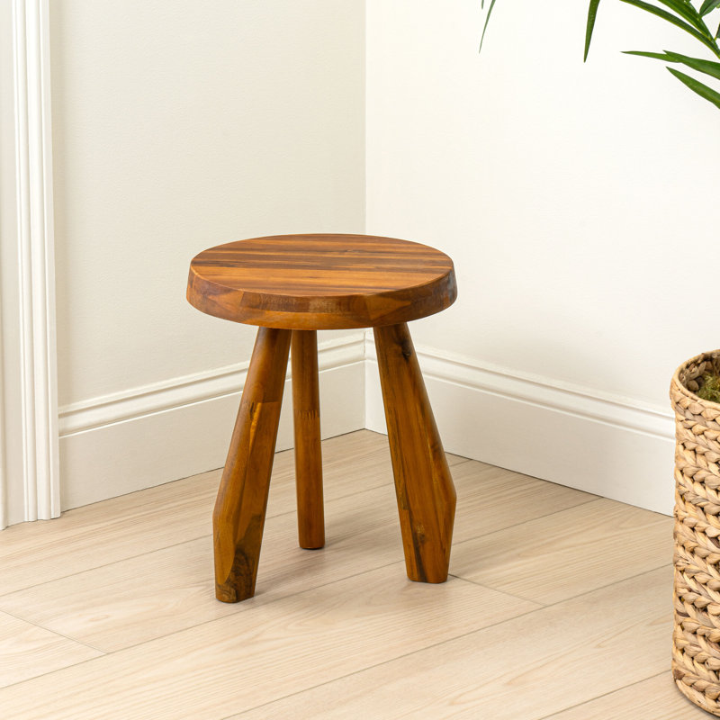 Tabouret d'appoint en bois d'acacia massif de 15 po Terra Rustic, Natural