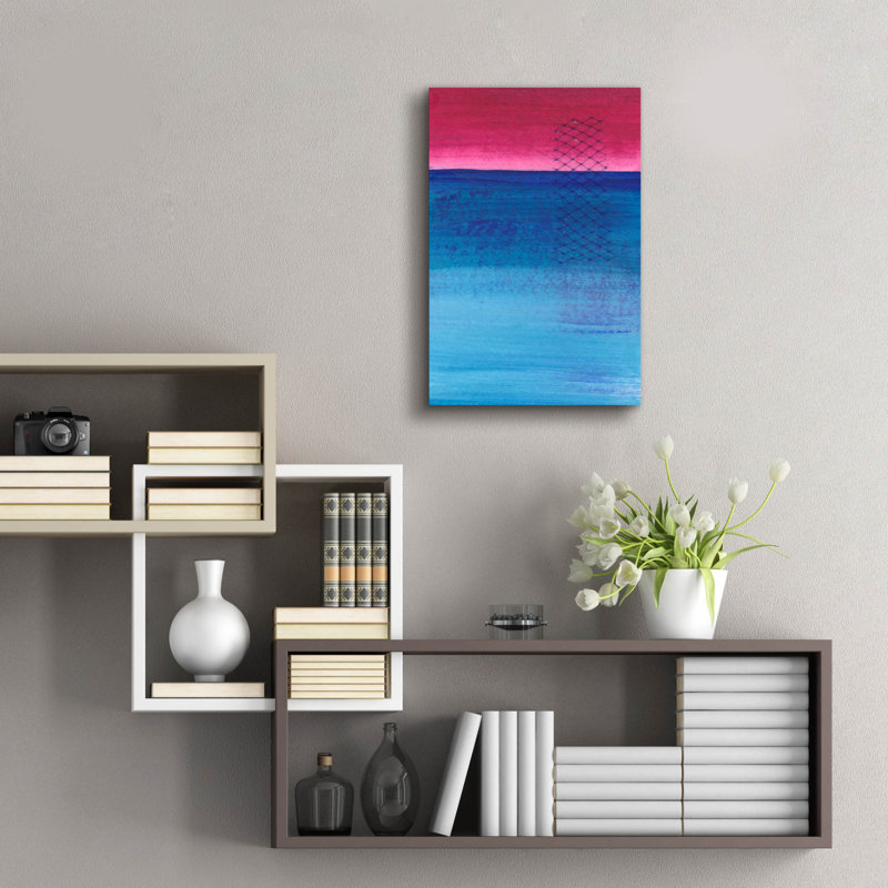  Art mural en verre en acrylique «Gently Oppose 1» par Renee Kaelber, 16 po x 24 po, H 24 po x l 16 po