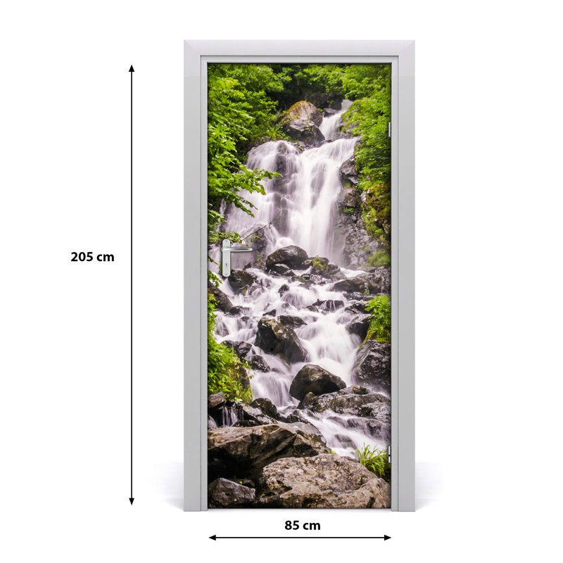 Waterfall In Forest Door Decal